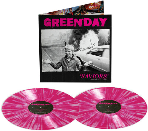 Green Day - Saviors (édition de luxe) Hot Pink with White Splatter Color VInyl LP