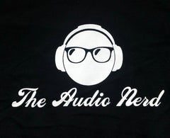 "The Audio Nerd" T-shirt Black w White Lettering