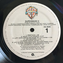 Superman 2 1981 Soundtrack Etched Vinyl LP + poster VG+/VG+