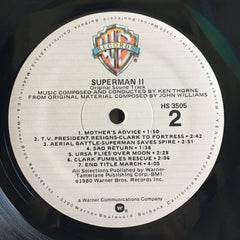 Superman 2 1981 Soundtrack Etched Vinyl LP + poster VG+/VG+